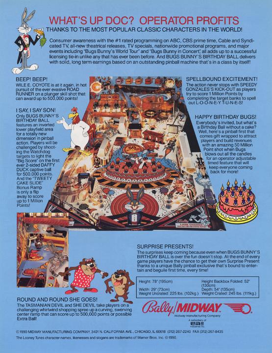 Automat do gry Bugs Bunny's Pinball Game